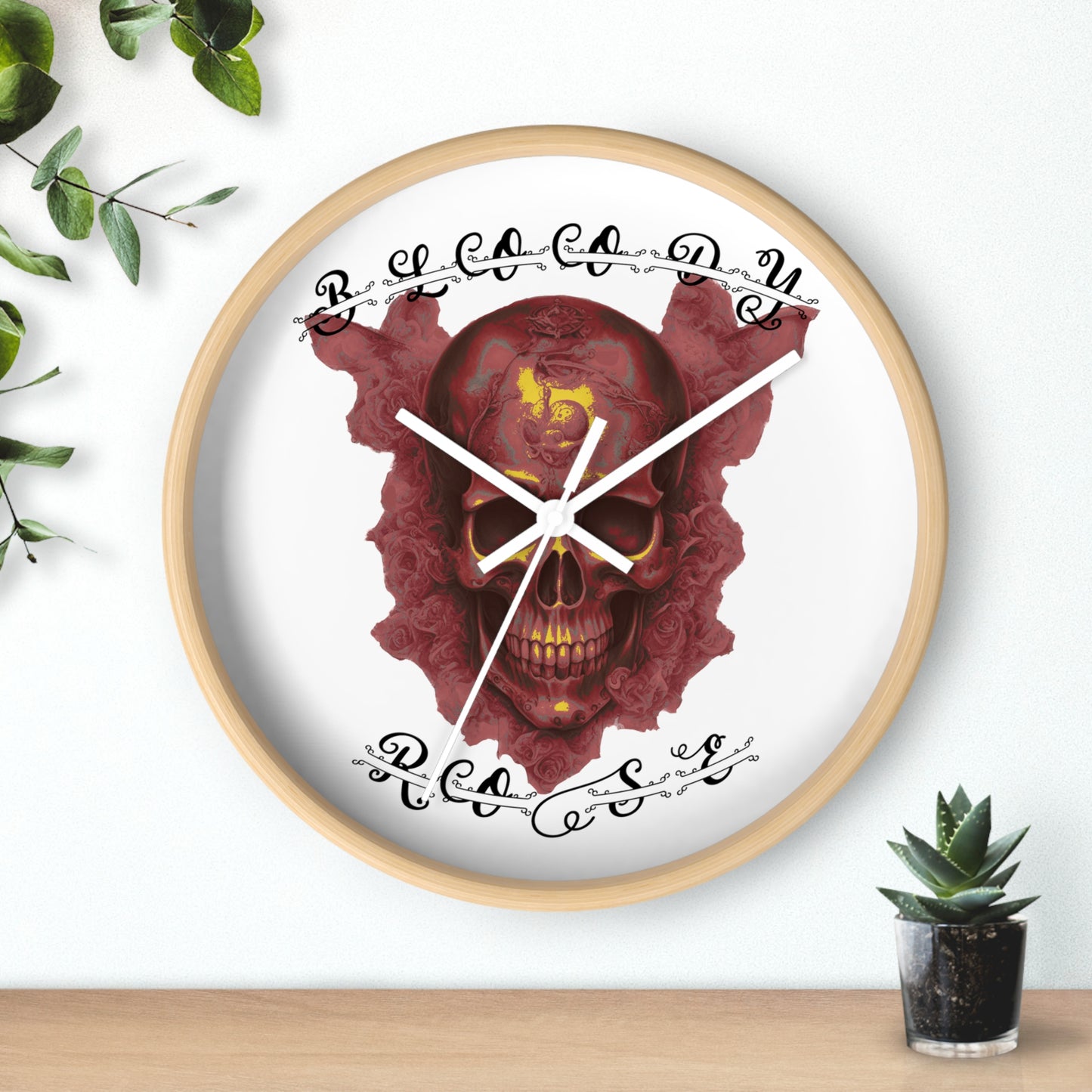 Bloody Rose Wall Clock