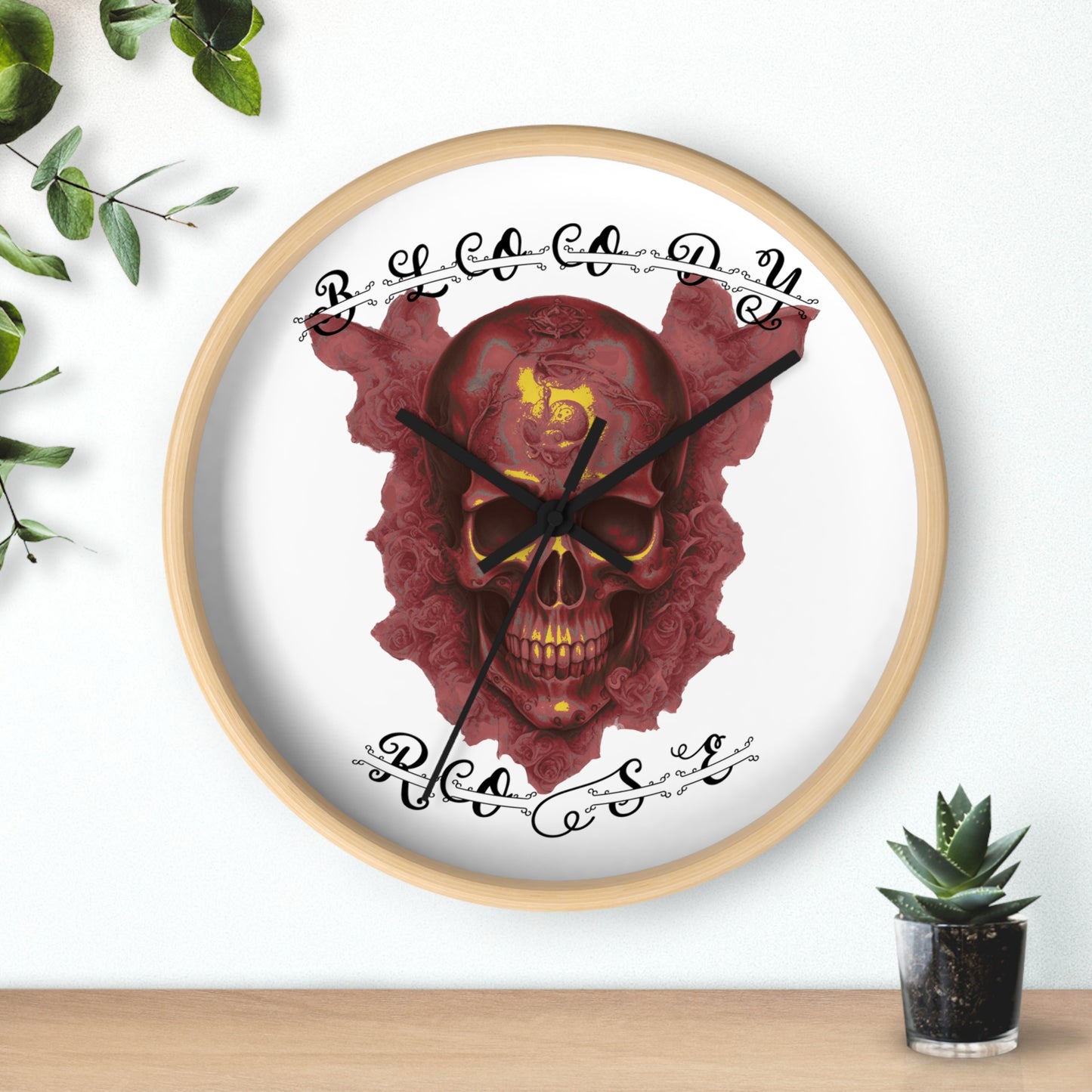 Bloody Rose Wall Clock