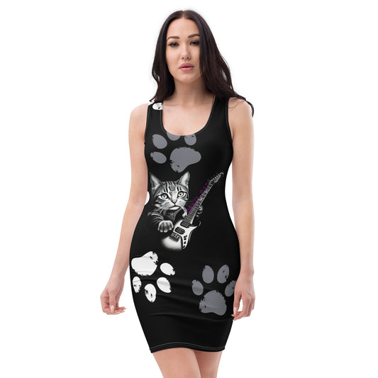 Crazy Cat mit Katzen Muster Druck vorne und hinten Kleid