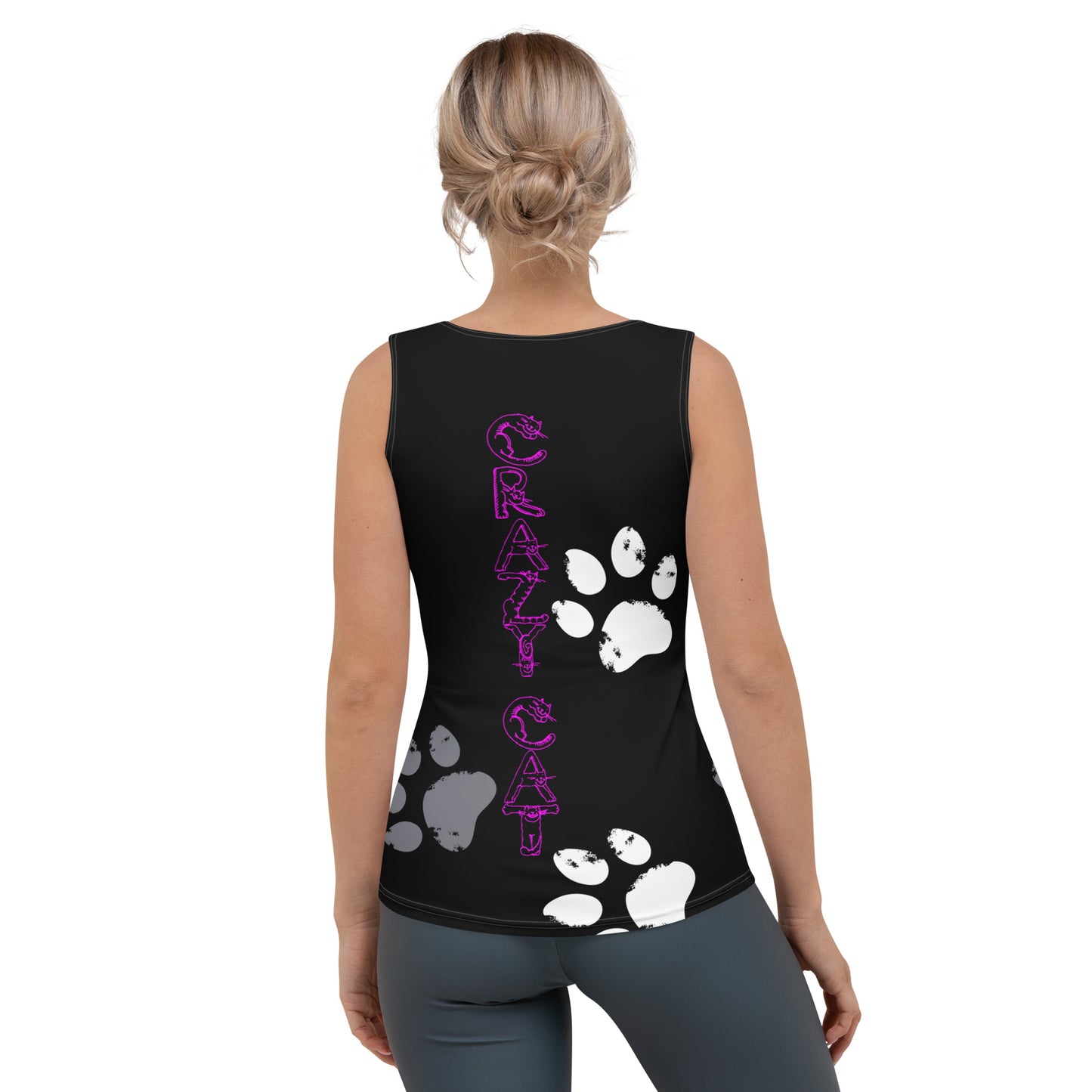 Crazy Cat mit Cat muster druck vorne und hinten Tank-Top